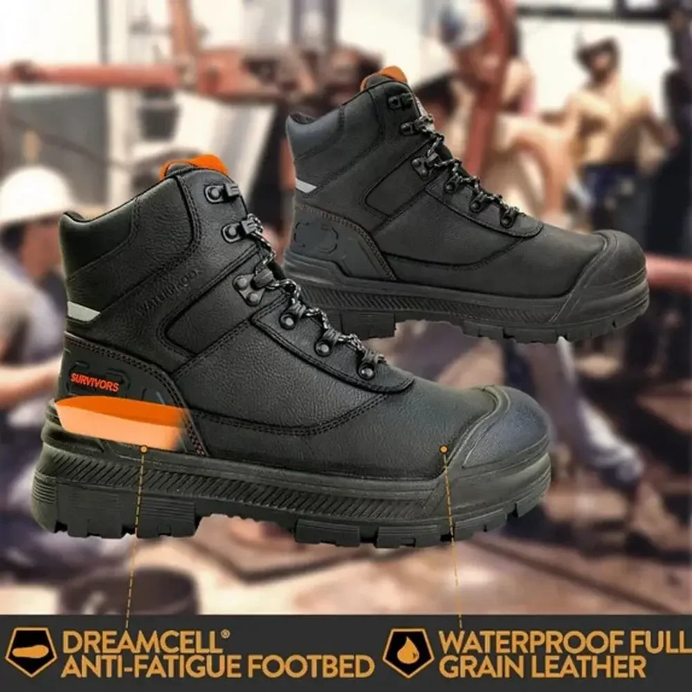 HERMAN Survivors Leather Groundbreaker Steel Toe Work Boots Size 8.5 MRSP $99